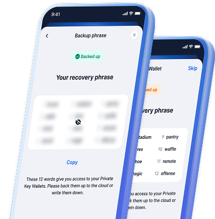Recovery phrase app screenshoot